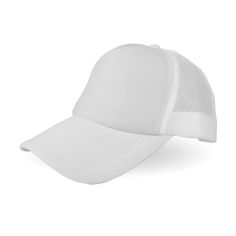 Trucker Hat - White & White White Trucker 5-panel Baseball Cap, White Trucker Style 5-panel Baseball Cap, White 5-panel Trucker Baseball Cap, White Trucker Hat One Size Fits Most, White Trucker Hat For Summer, White 5-panel Trucker Hat For Summer, White Trucker Baseball Cap With Flat Bill, White Trucker Baseball Cap, White Trucker Hat With Curved Brim