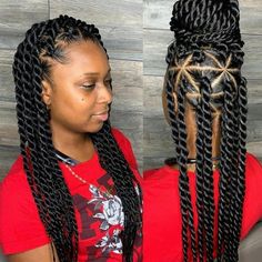 Next braids ... - picture for you Havana Twist Hairstyles, Havana Twist Braids, Braids Hairstyles Pictures, Box Braids Styling, Two Braids, Girls Hairstyles Braids