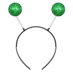 two green balls are attached to a headband