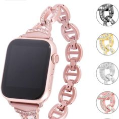 Apple Watch Band Black Alloy Clear Rhinestone Adjustable 38-40mm Elegant Silver Watch Accessories With Bling, Apple Watch Band, Clear Rhinestones, Apple Watch Bands, Watch Band, Accessories Watches, Watch Bands, Apple Watch, Black Silver