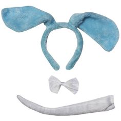 a set of blue ears, nose and headbands