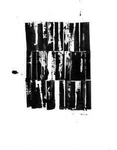 an abstract black and white painting with squares