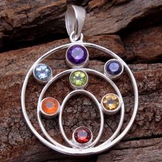 Amazing Faceted 7 Round Shape Gemstone Chakra Pendant - 925 Sterling Silver Handmade Designer Solid Pendant Jewelry Length 1.6"- svp5483METAL - 925 STERLING SILVERGEMSTONE - MultiPENDANT LENGTH - 1.6" PENDANT WEIGHT - 5.2 GRAMSCOLOR - Multi Multi Pendant, Chakra Pendant, Pretty Pendant, Dragonfly Pendant, Silver Tree, Amethyst Pendant, Gemstone Healing, Turquoise Gemstone, Handmade Pendants