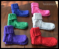 You will love, love, love these super cozy chunky cuffed socks!!   These crocheted socks will be her favorite comfy, cozy socks!  Beautiful, colorful and of so soft too.  The cuff of the sock is extra long and can be worn up (unfolded) or folded down.  The post stitching around the top half of the sock makes it stretchy and comfortable.  These socks will make the perfect thinking about you gift! Great for those with cold feet (I have this problem too)!   Choose her favorite color and make her day! Spring Gloves, Crocheted Socks, Socks Gifts, Crochet Socks Pattern, Girls Gloves, Comfy Socks, Crochet Socks, Cozy Socks, Women's Socks