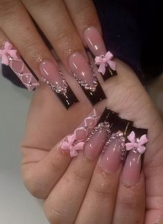 Unique Acrylic Nails, Black Nail