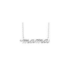 Gift Mom the Mama Necklace in Gold – A Beautiful Piece of Women's Fine Jewelry, Perfect for Cherished Moments and Everyday Elegance. This script mama nameplate jewelry in gold makes the ultimate everyday fine jewelry style. We offer this solid gold mama necklace style in a variety of metal colors including 14 karat yellow gold, white gold and rose gold options aswell as two length options in 16" or 18". Specifications: Need in a rush? Please leave us a note and check out with expedited shipping. Classic Jewelry With Hallmarks For Mother's Day, Dainty White Gold Name Necklace For Mother's Day, Personalized White Gold Name Necklace For Mother's Day, White Gold Name Necklace For Mother's Day, Classic Name Necklace For Mother's Day Anniversary, Mother's Day White Gold Dainty Name Necklace, Mother's Day Dainty White Gold Name Necklace, White Gold Mother's Day Name Necklace, Engraved White Gold Jewelry For Mother's Day