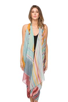 Pool to Party Coverup Casa Madre / One Size / Multi Free Spirit  Multi Wear Coverup in Casa Madre Print Multicolor Cover-up For Vacation Day Out, Trendy Multicolor Beach Cover-up, Chic Cotton Swimwear For Beach, Multicolor Sleeveless Cover-up For Beach Season, Summer Cotton Poolside Cover-up, Cotton Swimwear For Beach In Warm Weather, Cotton Cover-up For Poolside, Multicolor Cotton Summer Cover-up, Multicolor Cotton Cover-up For Summer