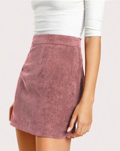 This sweet but sassy skirt is sure to be a new fave in your wardrobe. Featuring a flat front and soft corduroy finish. This mini skirt pairs perfectly with bodysuits or sweater, add booties and you are casual chic ready to rock this look. Made with a polyester, nylon and corduroy blend for comfort and style. Ladies Skirts, Butterfly Skirt, Dresses For The Races, Black Ball Gown, Pink Corduroy, Rock Outfit, Womens Skirts, Bodycon Skirt, Ropa Diy