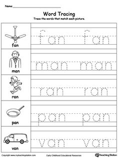 the worksheet for handwriting practice with words and pictures to help students learn how to write