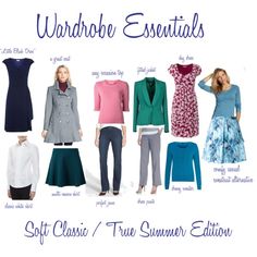 Soft Classic Jackets, Soft Classic Cool Summer, Soft Classic Summer Style, Soft Classic True Summer, True Classic Kibbe, Soft Summer Concept Wardrobe, Soft Classic Soft Summer, Soft Classic Skirts, Soft Classic Lines