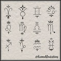 the zodiac symbols are drawn on paper