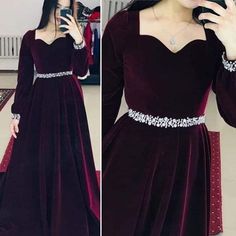 One Peace Dress Indian, Velvet One Piece Dresses Long, Velvet Frock Suit Design, Velvet Dress Designs Gowns Indian, Velvet Long Dress Gowns, Velvet Long Frock, Velvet Gown Indian, Velvet Dress Long Classy, Velvet Dress Designs Gowns