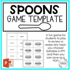 spoons game template for students to play