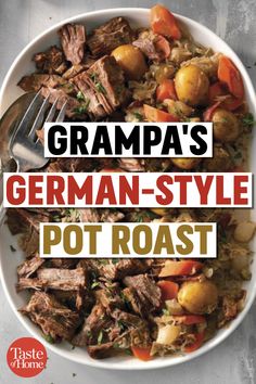 the cover of grampa's german - style pot roast