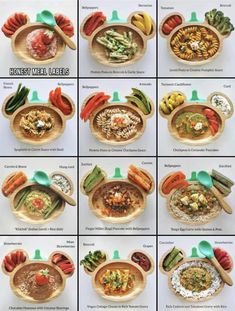 a series of pictures showing different types of food