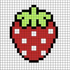 a cross stitch pattern with an image of a strawberry