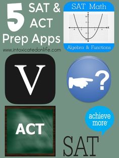 the five sat and act prep apps are shown in this graphic above it is an image of