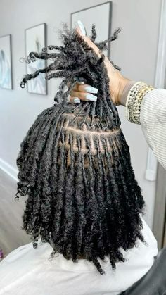 Interlocs Hair Styles, To Strand Twist, Natural Hair Locks Hairstyles, Female Loc Updo Styles, Locs On Girls Real Hair, Locs Started With Coils, Two Strand Twist Starter Locs Before And After, Locs For Women Starter, Square Part Locs