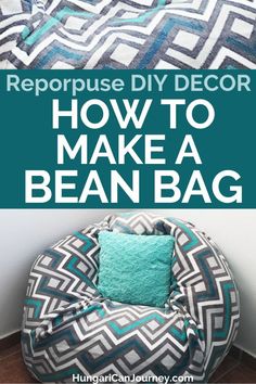 a bean bag chair with the words diy convertible bean bag