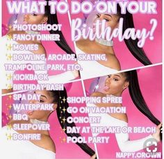 a magazine cover with an image of a woman's face and the words, what to do on your birthday?