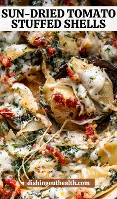 sun dried tomato stuffed shells with spinach and cheese