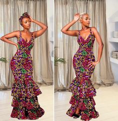 Introducing our stunning African Women Maxi Dress! Crafted with vibrant and bold African prints, this dress embodies the essence of African culture and style. With its flattering maxi length and comfortable fit, it's perfect for any occasion. Whether you're celebrating birthday or attending a wedding, party, or simply want to make a fashion statement, this dress will turn heads wherever you go. Embrace the beauty of African fashion with our exquisite Maxi Dress! To order this dress, swipe left f Fitted Multicolor Long Gown, Fitted Multicolor Gown, Multicolor Fitted Long Gown, Ankara Mermaid Dress Styles, Multicolor Fitted Sleeveless Gown, Mermaid Ankara Dress, Mermaid Ankara Gown, Ankara Butterfly Gown, Corset Chitenge Dress