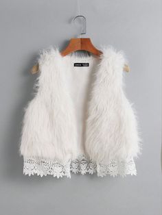 Women's Solid Color Casual Faux Fur Vest, Autumn & Winter,Fur ,White Fur ,Women Vest, White Casual  Sleeveless Faux Fur Plain  Slight Stretch  Women Clothing, size features are:Bust: ,Length: ,Sleeve Length: Chaleco Casual, Women Vest, Shapewear Tops, Elegante Casual, Faux Fur Vest, Faux Fur Vests, White Fur, Vest White, Women's Shapewear