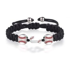 PRICES MAY VARY. ❤ Initial Letter Baseball Bracelets ❤ Baseball Bracelets is a popular baseball gifts for men. Braided cords weaved together with Stainless Steel baseball letter design. Each bracelet is lovingly handmade with high-quality braided string which is durable and does not easy to fall off. ❤Charm Letter Rope Bracelets❤ The baseball bracelets have a sliding knot closure and beads on the end of the dangle strings which can adjust size from 6''to 12'', fit most wrist sizes. A-Z choose yo Cute Gifts For Baseball Boyfriend, Baseball Bracelets, Personalized Baseball Gifts, Letter Bracelets, Baseball Bracelet, Gifts For Baseball Players, Sliding Knot Closure, Rope Bracelets, Personalized Gifts For Men