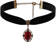 PRICES MAY VARY. GOTHIC GOTH VINTAGE RED VICTORIAN CHOKER NECKLACE: Our Red Velvet Victorian choker goes with most everyday outfits and look great with goth and vintage clothing and can be used as a Halloween or Valentine's Day costume MATERIALS: Meticulously crafted from high-quality zinc alloy, glass and flannel SIZE & LENGTH: The Red Glass Teardrop Pendant measures 0.78 inches in width, 1.1 inches in length. The black choker length is 12.6 inches, extender chain 4.3 inches PERFECT GOTHIC VINT Vintage Choker For Valentine's Day, Red Choker Necklace, Victorian Choker Necklace, Victorian Choker, Christmas Jewelry Gift, Red Choker, Gothic Choker, Goth Choker, Goth Vintage