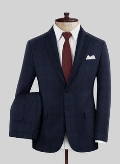 Don't let this opportunity pass you by - our Loro Piana Ovibi Wool Silk Suit deserves a place in your wardrobe. This high-quality suit is crafted from a blend of wool, silk, and linen, exemplifying superior craftsmanship. Its rich blue color and tonal check pattern, combined with a smooth drape, flatter your figure and make it suitable for anyone seeking both luxury fashion and office attire.  A marriage of elegance and comfort, Loro Piana fabrics are made using the highest quality raw materials Sharkskin Suit, Grey Wool Suit, Flannel Suit, Tailored Suit, Herringbone Tweed, Grey Tweed, Tweed Suits, Silk Suit, Linen Suit