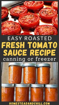 easy roasted fresh tomato sauce recipe with canning or freezer