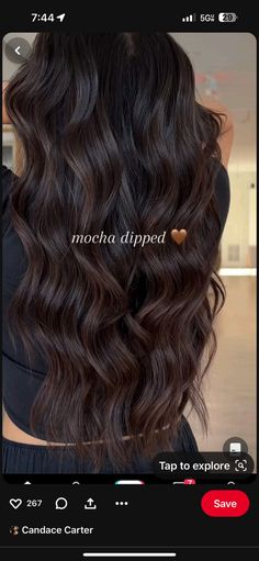 Dark Chocolate Highlights On Dark Hair, Dark Hair Reverse Balayage, Dimensional Brunette Chocolate Brown, Dark Brown Hair With No Highlights, Dark Brown Hair With Depth, Brown Highlights With Black Hair, Mocha Dipped Hair, Black Hair With Highlights Brown, Hair Colors For Deep Autumn