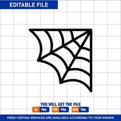 a spider web logo with the text, editable file you will get the file