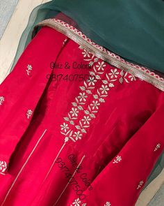 Embroided Suits, Dupatta Designs Ideas, Motivation Books, Simple Suits, Punjabi Suit Boutique, Silk Kurti Designs, Suit Embroidery