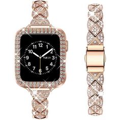 Compatible With Apple Watch Se Series 8/7/6/5/4/3/2/1 All Versions Made Of High Quality Stainless Steel Accented With Bling Rhinestones Comes With A Matching Bling Case Thanks For Taking A Look!