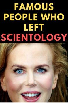 a woman with blue eyes is smiling and has the words famous people who left scientology