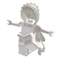 a white lego figure with arms outstretched