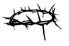 a black and white image of a crown of jesus