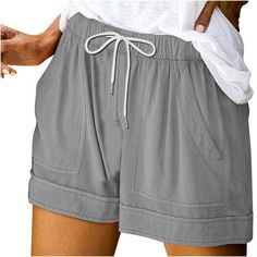 AOOCHASLIY Womens Cotton and linen Short Pants Womens Comfy Drawstring Splice Casual Elastic Waist Pocketed Loose Plus Size Shorts Pants Features: 1.It is made of materials, enought for your daily wearing. 2.Very cool to wear , very new to appearance. 3.Comfortable and pleasant, can wear personality at home or at work. 4.This lightweight, Pants is perfect for those Comfortable days! 5.Keep improving in order to make your clothes more comfortable. Product Description: Season:Four Seasons Gender:Women Occasion:Home,Daily Material:Polyester Style:Casual,Fashion Fit:Fits ture to size Thickness:Standard How to wash:Hand wash Cold,Hang or Line Dry What you get:1PC Pants Size: M.  Color: Gray.  Gender: female.  Age Group: adult. Cotton Shorts Women, Summer Athletic, Junior Pants, Pajamas Pants, Womens High Waisted Shorts, Casual Summer Pants, Womens Summer Shorts, Comfortable Shorts, Spring Shorts