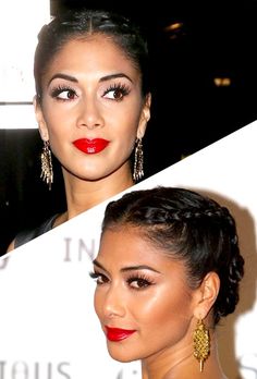 Love Nicole Scherzinger with braided hair French Braid Natural Hair, Braid Natural Hair, Effortless Updo, Simple Braids, 2 Braids, Ethnic Beauty, Easy Updo Hairstyles, Holiday Hair, Beauty Make-up