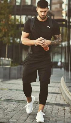 Gym Outfit Men Style, Athleisure Outfits Men, Mens Gym Outfits, Running Outfit Men, Sporty Outfits Men, Mens Gym Fashion, Gym Wear Men, Athleisure Men, Gym Outfit Men