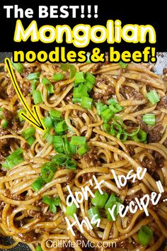 THE BEST GROUND BEEF MONGOLIAN NOODLES Beef Lo Mein Recipe, Beef Chow Mein, Dinner Noodles, Dinner Sandwich, Easy Ground Beef Recipes, Beef Recipes For Dinner Easy