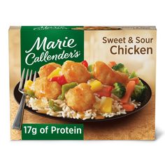 a box of marie calender's sweet and sour chicken with broccoli