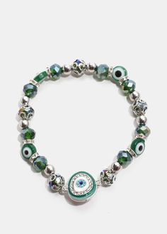 Dark Colored Evil Eye Bead Bracelet S. Green JEWELRY - Shop Miss A