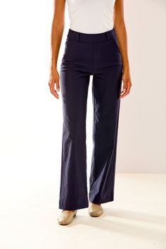 A new twist on the best-selling Willow Pant. These new pants are just over 3 inches longer than our classic Willow Pant, making them the perfect pant if you're taller or for those who just want a longer style. These wide leg high waisted pants are comfortable, flattering, and go with just about anything! High waisted pull on pants Belt loops Front pockets Imported specialty fabric Made in USA SC 423-358 Fall Wide Leg Straight Fit Bottoms, Wide Leg Dress Pants With Welt Pockets, Spring Elegant Full-length Chinos, Relaxed Fit Wide-leg Business Casual Pants, Elegant Full-length Chinos For Spring, Elegant Full Length Chinos For Spring, Elegant Full-length Chinos, Relaxed Fit Wide Leg Dress Pants With Welt Pockets, Wide Leg Relaxed Fit Dress Pants With Welt Pockets