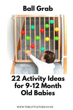 a baby playing with balls in a ball grab activity for 2 - 12 month old babies