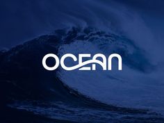 the ocean logo is shown in white on a dark blue background, with an ocean wave behind it