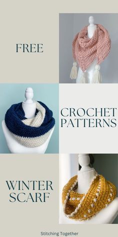 Cozy  crochet patterns for winter scarves, featuring beautiful and warm options  like chunky, infinity, and triangle styles.