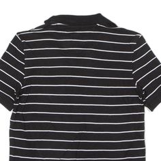 Item is in good used condition. >Size: S >Armpit To Armpit: 20" >Armpit To Cuff: 4" >Collar To Hem: 26" Casual Short Sleeve Striped Polo Shirt, Retro Short Sleeve Polo Shirt With Striped Collar, Black Short Sleeve T-shirt With Striped Collar, Vintage Striped Short Sleeve Polo Shirt, Black Horizontal Stripe Short Sleeve T-shirt, Striped Shorts, Black Stripes, Black Shirt, Polo Shirt