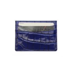 Elevate your style with this luxury card holder made from premium Italian cow leather with a sophisticated crocodile pattern. The electronic blue color adds a touch of modern elegance. Specifications: • Material: Italian cow leather with crocodile pattern• Color: Electronic blue• Size: 10 x 7.3 cm (3.94 x 2.87 inches)• Structure: 4 credit card slots and one top pocket Elegant Blue Card Holder For Formal Use, Formal Rectangular Card Holder With Crocodile Pattern, Blue Rectangular Card Holder For Formal Occasions, Elegant Blue Card Holder For Formal Occasions, Blue Elegant Card Holder With Rfid Blocking, Formal Crocodile Pattern Rectangular Card Holder, Blue Leather Card Holder For Formal Use, Formal Rectangular Crocodile Pattern Card Holder, Elegant Rectangular Crocodile Pattern Card Holder